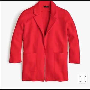 JCrew Sophie Sweater Blazer, Red, XS